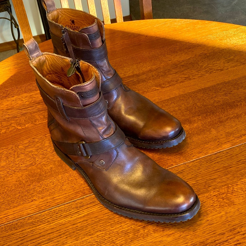 Mens Cuadra hand made leather Goodyear welted ankle boots size 11.5 D.